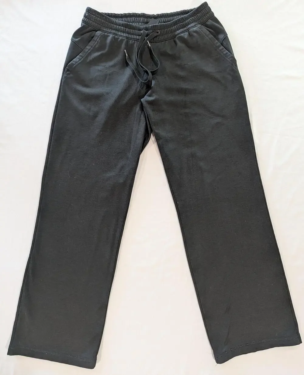 Adidas Sweatpants Mens L Black Fleece Elastic Waist Drawstring Pockets Athletic